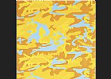 Andy Warhol Camouflage orange yellow blue painting